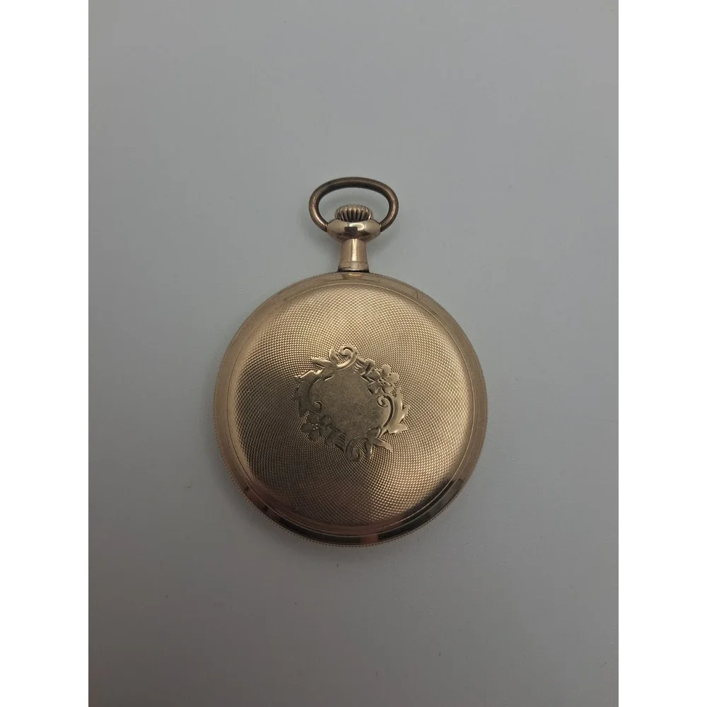 Gold Filled Blue Numerals Waltham Pocket Watch - Tested And Working